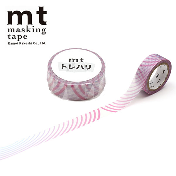 マスキングテープ mt カモ井加工紙 トレハリ 波紋ライン・モアレ MTTRHA09 15mm×7m