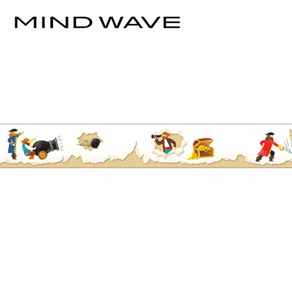 マスキングテープ マインドウェイブ MIND WAVE 白い紙に貼るシリーズ 94865 海賊 18mm×7m