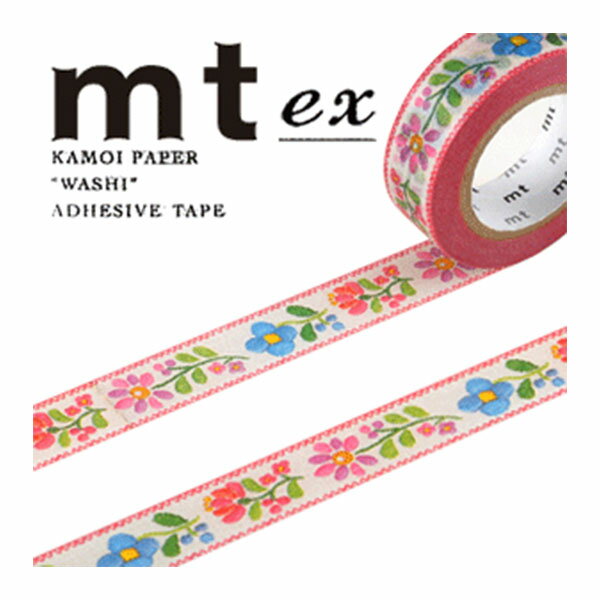 マスキングテープ mt カモ井加工紙 mt ex 1巻 刺繍 15mmx7m MTEX1P68R