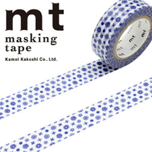 マスキングテープ mt カモ井加工紙 mt ex 1巻 小花・活字 15mm×7m MTEX1P100R