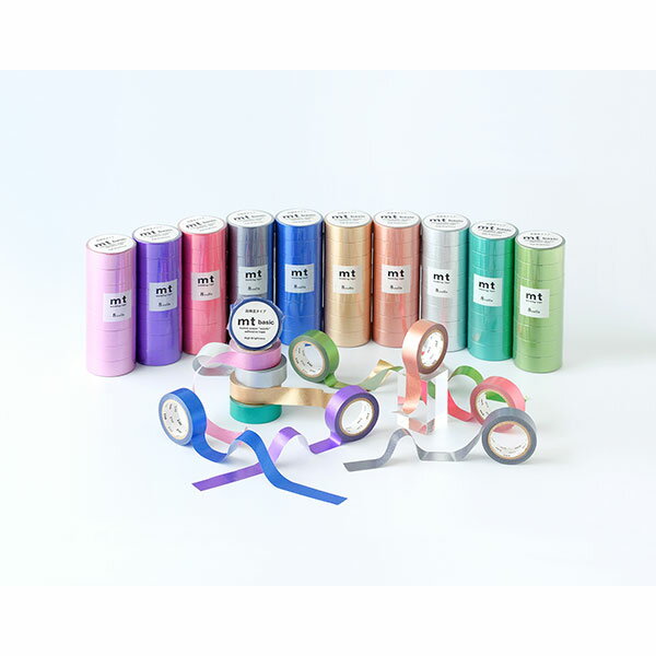 マスキングテープ mt カモ井加工紙 mt1P basic 1巻 無地 高輝度ブルー 青 15mm×7m MT01P539