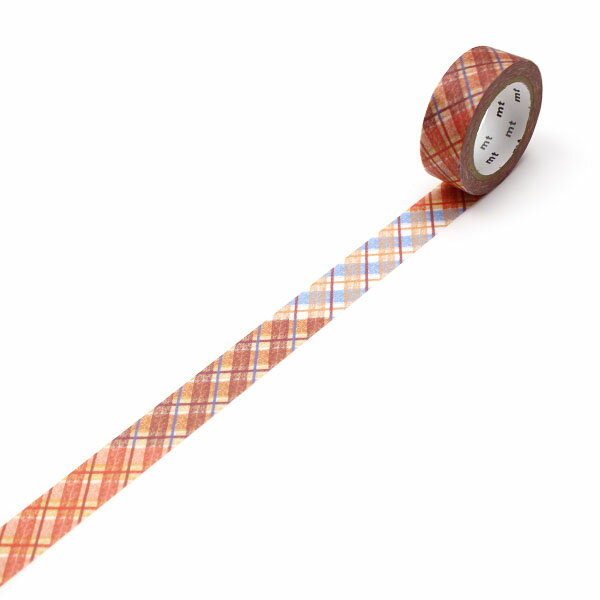 マスキングテープ mt カモ井加工紙 mt ex 1巻 クレヨンチェック 15mm×7m MTEX1P206