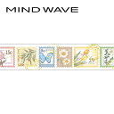 クリアテープ 透明 PET マインドウェイブ MIND WAVE 箔押し flower stamp 30mm×3m 95167 フラワー