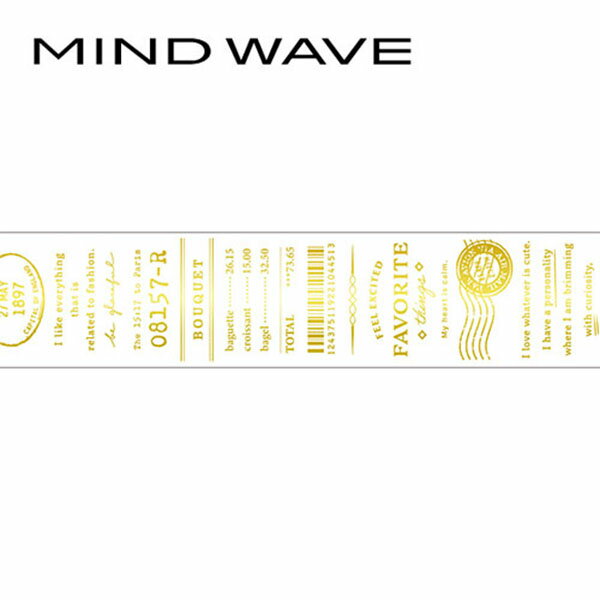 クリアテープ 透明 PET マインドウェイブ MIND WAVE 箔押し receipt 30mm×3m 95170 レシート