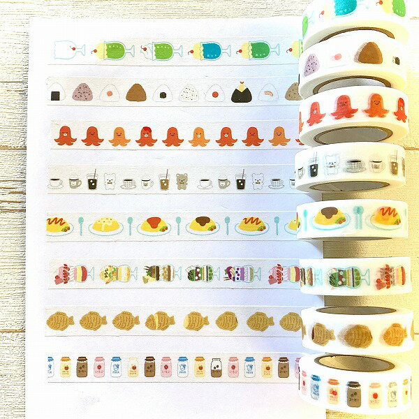 マスキングテープ PAPIER PLATZ パピアプラッツ クレス オムライス 72-005 15mm×10m
