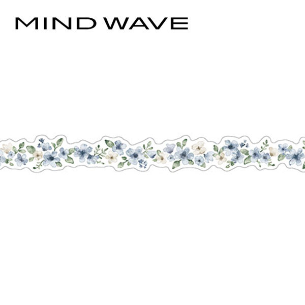 マスキングテープ マインドウェイブ MIND WAVE ダイカットパレットシリーズ 花 ブルー 95204 18mm×5m