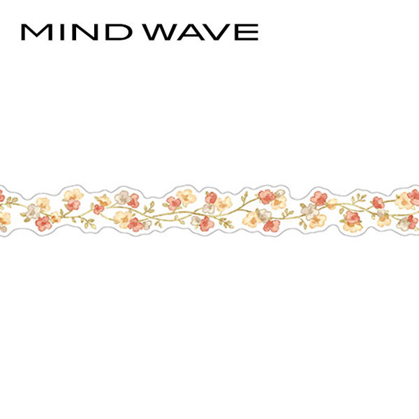 マスキングテープ マインドウェイブ MIND WAVE ダイカットパレットシリーズ 花 オレンジ 95205 18mm×5m