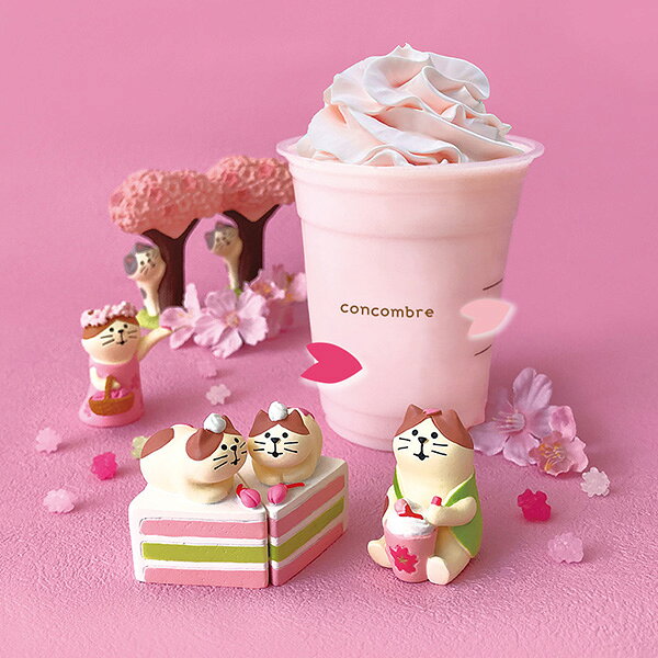 ディスプレイ デコレ DECOLE コンコンブル concombre うれしめでたし桜咲く春の日 ZSA-62787R 桜ラテ猫