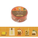 マスキングテープ ワールドクラフト WORLD CRAFT 箔押し キラキラ With coffee KRMT15-081 15mm×5m