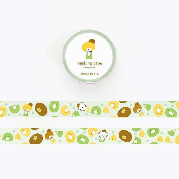 マスキングテープ PAPIER PLATZ パピアプラッツ クレス mizutama フルーツちゃん キウイ 35-692 18mm×7m