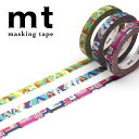 マスキングテープ mt カモ井加工紙 mt slim deco 3色セット レトロ 6mm×7m MTSLIM29