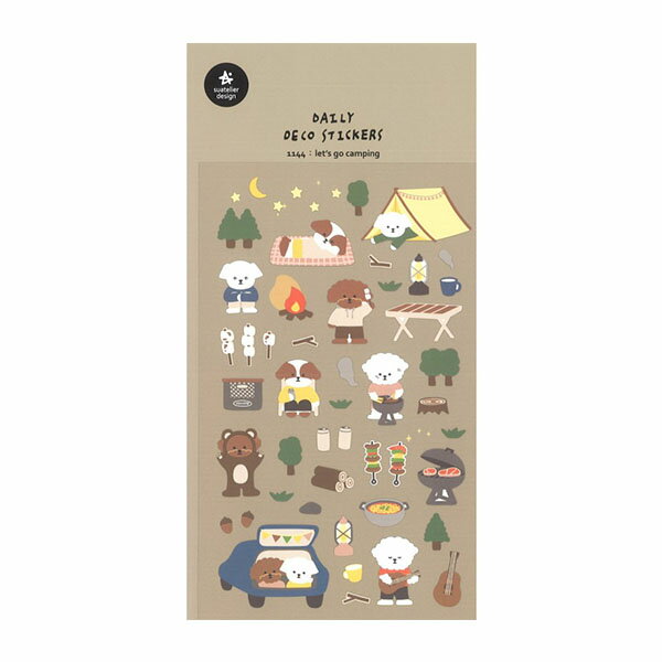 シートシール シール ステッカー S&C 韓国 Suatelier スワテリエ Let’s go camping キャンプに行こう！ 1144