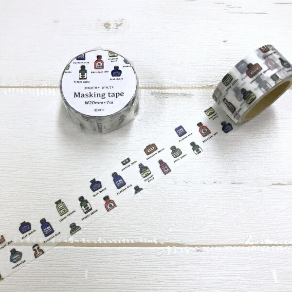 マスキングテープ PAPIER PLATZ パピアプラッツ クレス eric Masking tapes Bottle Ink 20mm×7m 37-677