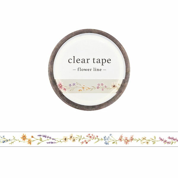 クリアテープ 透明テープ マインドウェイブ MIND WAVE フラワーライン flower line 95290 7mm×5m