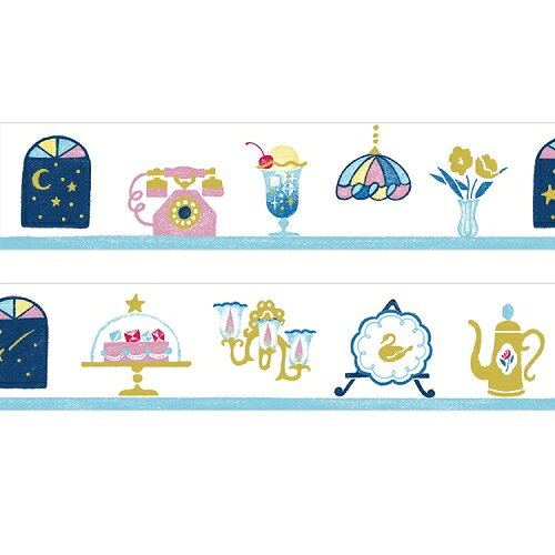 マスキングテープ PAPIER PLATZ パピアプラッツ クレス ア・ラ・カル堂 Masking tapes 宝石喫茶店 金箔 20mm×5m 52-049
