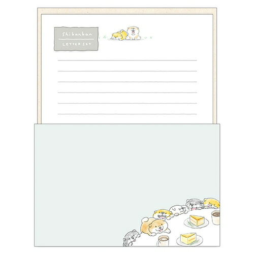 レターセット マインドウェイブ MIND WAVE しばんばん 柴犬 みーっけ 57929 手紙 便箋 封筒 メッセージ