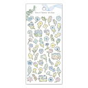 シートシール マインドウェイブ MIND WAVE ニートフラワーステッカー Blue ブルー 81848 トレーシングペーパー 箔押し