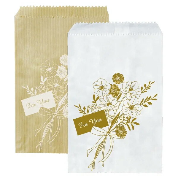 紙袋 包む 平袋 フラワーブーケ 2色 10枚入 TU019