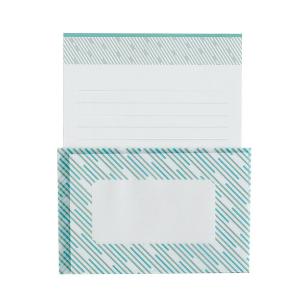 レターセット グリーンフラッシュ GreenFlash おふくもん レターセット(木賊縞) OM-010 手紙 便箋 封筒 メッセージ