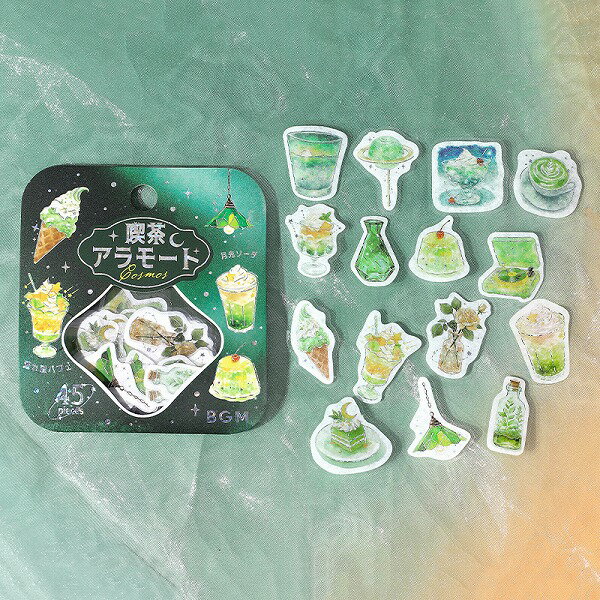 フレークシール ビージーエム BGM マスキングテープステッカー 箔押し 喫茶アラモ...