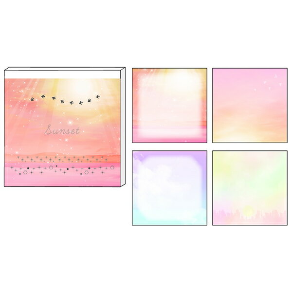 【楽天スーパーセール限定特価】メモパッド Clothes-Pin クローズピン 組色 Kumiiro スクエアメモパッド サンセット MM16385 オレンジ ...