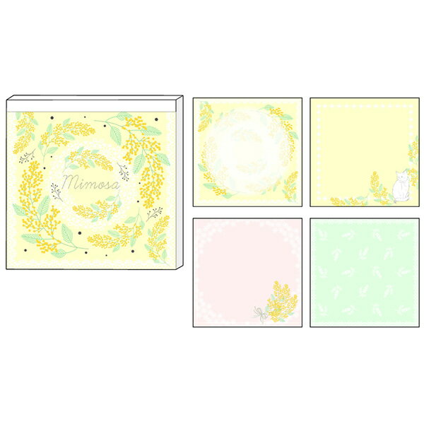 【楽天スーパーセール限定特価】メモパッド Clothes-Pin クローズピン 組色 Kumiiro スクエアメモパッド ミモザ MM16387 イエロー ブロ...