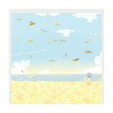 色紙 寄せ書き 包む 封筒が透ける景色の色紙 紙ひこうき TS041