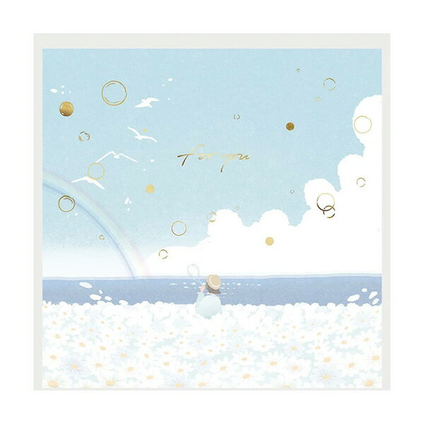 色紙 寄せ書き 包む 封筒が透ける景色の色紙 しゃぼん玉 TS043