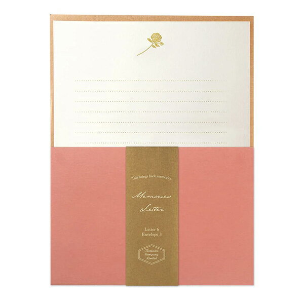 レターセット 包む メモリーズレター ばらの花 TL0D8 箔押し 手紙 便箋 封筒 メッセージ