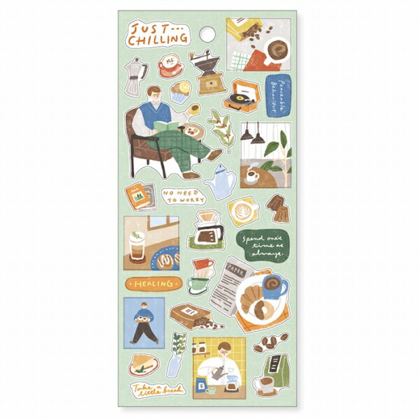 シートシール マインドウェイブ MIND WAVE JUST CHILLING ジャストチリングステッカー コーヒーいれたよ 81950 ミラーコート