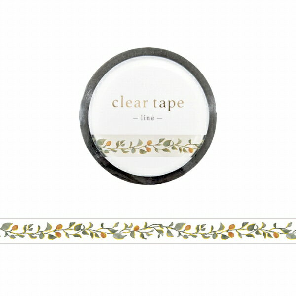 クリアテープ 透明テープ マインドウェイブ MIND WAVE 箔押し line botanical(ラインボタニカル) 95414 7mm×5m