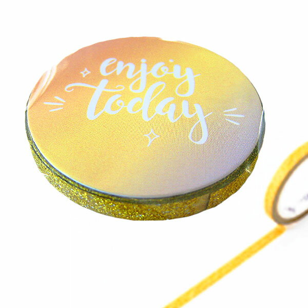 マスキングテープ 花岡 ペーパーインテリジェンス グリッターテープ Enjoy Today イエロー 5mm×5m H-PI 細テープ