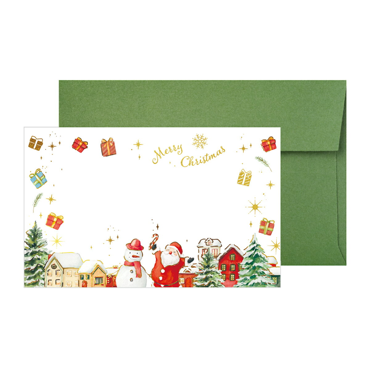 【楽天スーパーセール限定特価】グリーティングカード 包む ポライトカード ミニカード ホリデータウン CC019 クリスマス