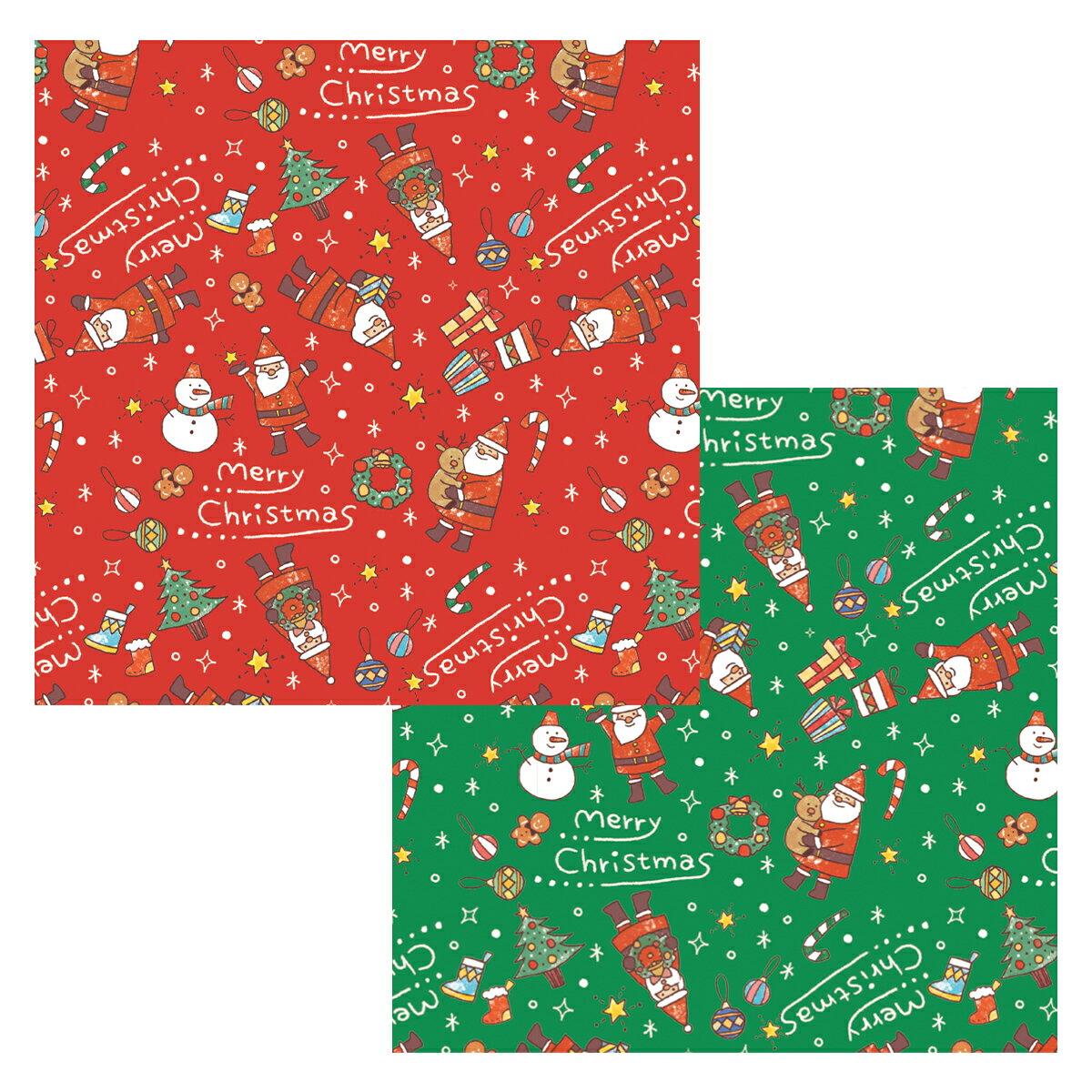 【楽天スーパーセール限定特価】包装紙 ラッピングペーパー 包む ほっこりサンタ 2枚入 CH044 クリスマス