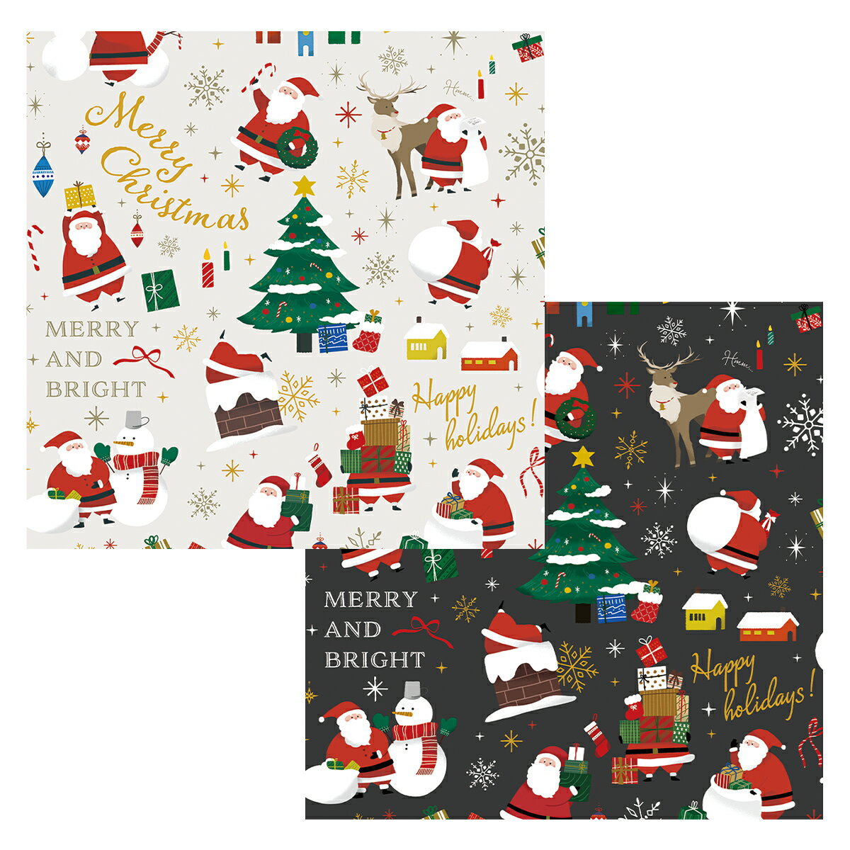 【楽天スーパーセール限定特価】包装紙 ラッピングペーパー 包む キャリーサンタ 2枚入 CH045 クリスマス