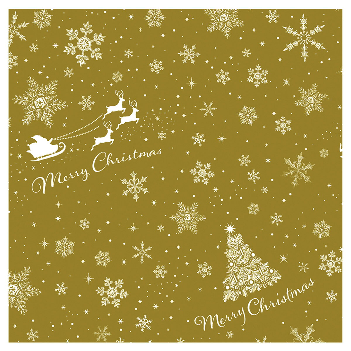 【楽天スーパーセール限定特価】包装紙 ラッピングペーパー 包む スノーギフト ゴールド 2枚入 CH049 クリスマス