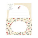 レターセット 古川紙工 今日のお手紙 お花の刺繍 LLL458 冬限定 手紙 便箋 封筒 メッセージ