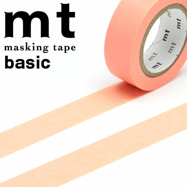 マスキングテープ mt カモ井加工紙 mt1P basic 1巻 無地 サーモンピンク 15mmx7m MT01P188R(3)