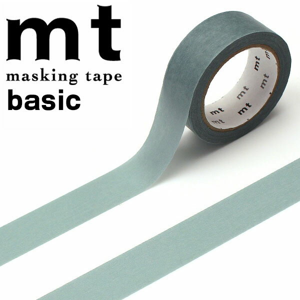マスキングテープ mt カモ井加工紙 mt1P basic 1巻 無地 深川鼠 15mm×7m MT01P554