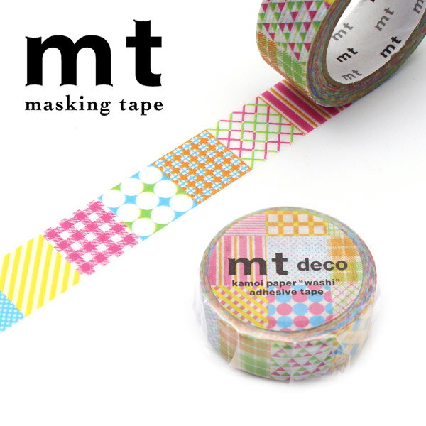 マスキングテープ mt カモ井加工紙 1P deco 幾何学柄 15mm×7m MT01D578