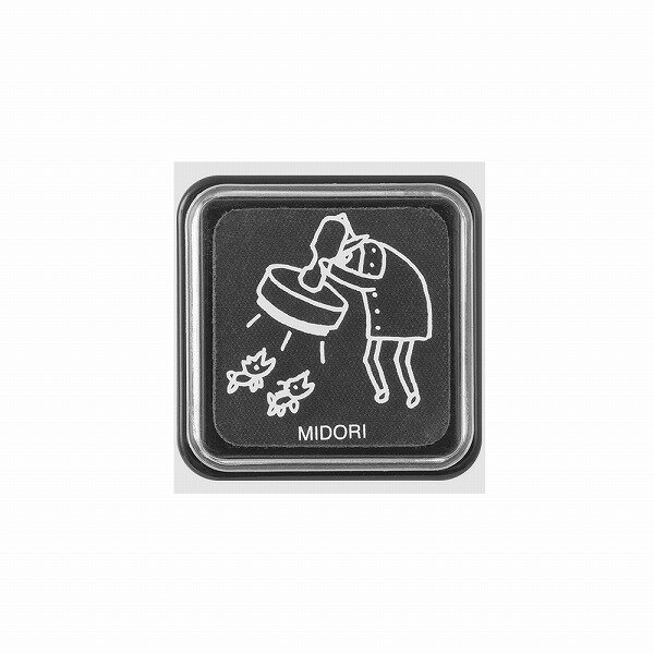 乐天商城 - はんこ midori ミドリ スタンプ スタンプパッド 黒 オジサン30th 35603006 オジサン30周年記念 オリジナル