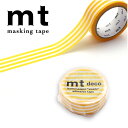 マスキングテープ mt カモ井加工紙 1P deco ボーダー・たんぽぽ MT01D581 15mm×5m