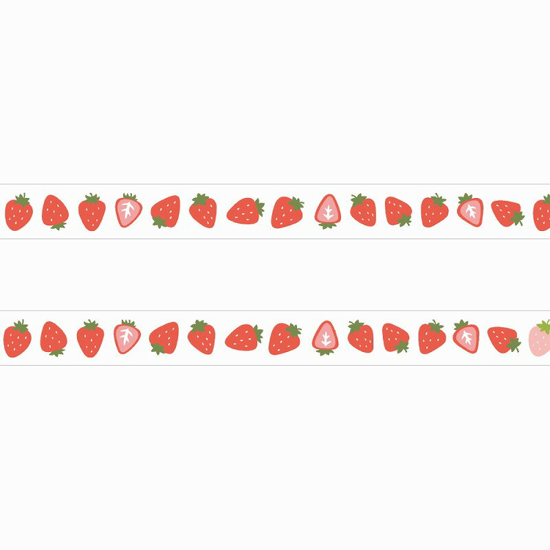 マスキングテープ PAPIER PLATZ パピアプラッツ クレス 15mm×10m おかわりますて いちご 72-030