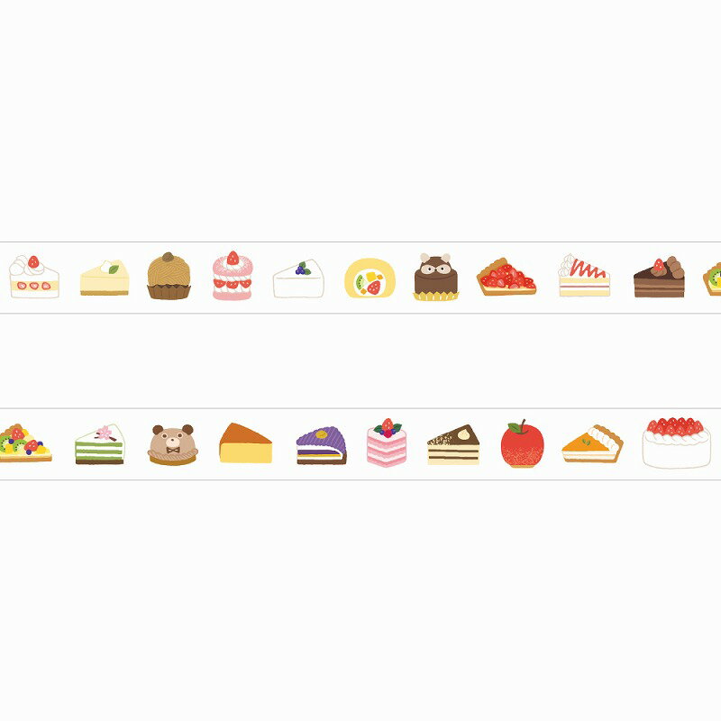 マスキングテープ PAPIER PLATZ パピアプラッツ クレス 15mm×10m おかわりますて ケーキ 72-032