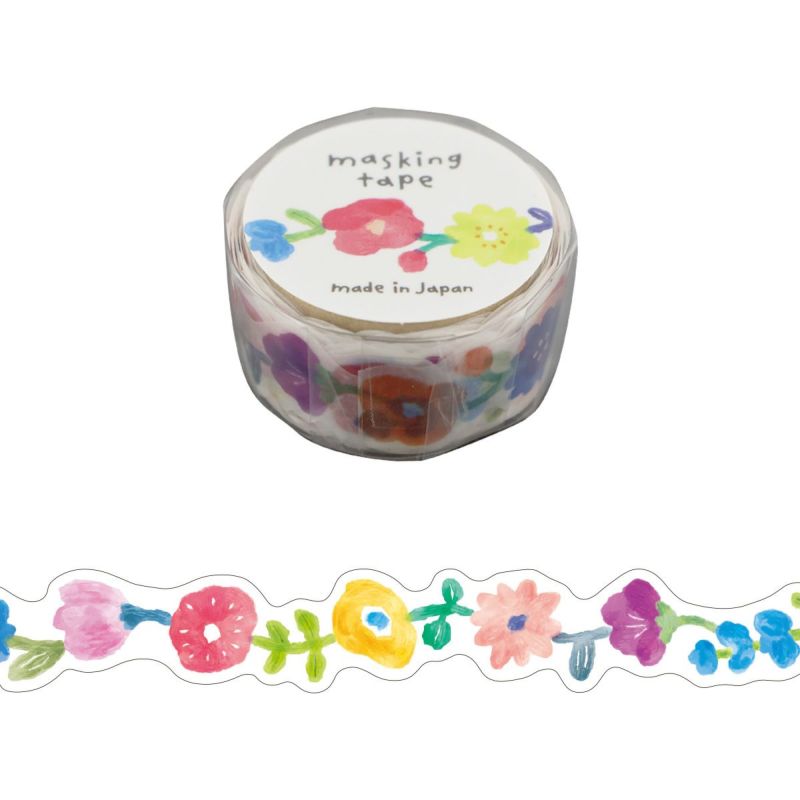 Rakuten - マスキングテープ マインドウェイブ MIND WAVE ビビットいろマスキングテープ 花2 18mm×5m 95528