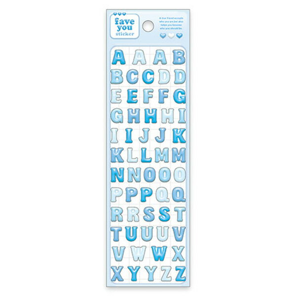 シートシール マインドウェイブ MIND WAVE フェイブユーステッカー 文字 ブルー 82541 ラメ入り ドロップ アルファベット デコシール ぷっくり シール