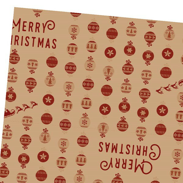 クリスマス 包装紙 半才 スノーオーナメント 50枚入 HEIKO シモジマ