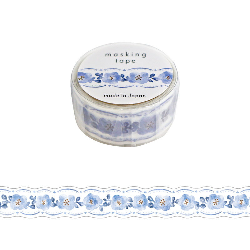 マスキングテープ マインドウェイブ MIND WAVE ドローマスキングテープ ダイカット フラワー 95569 18mm×5m 花