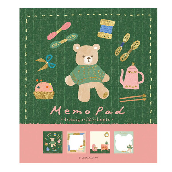 メモパッド メモ帳 古川紙工 ニットとくまさん LM360 冬限定 熊 クマ