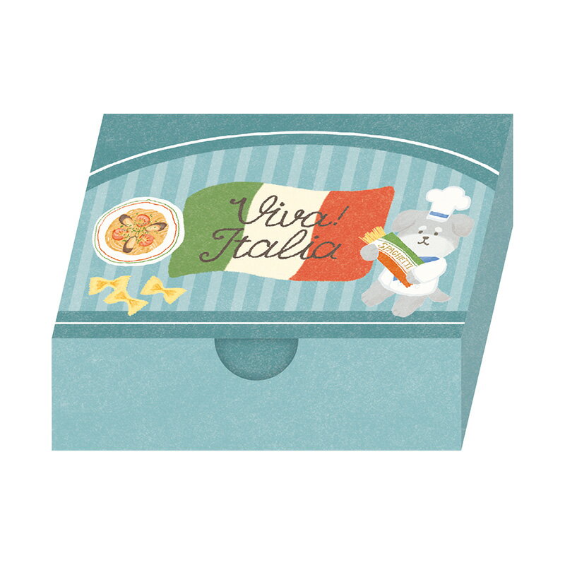 メモ メモ帳 古川紙工 箱入りメモ イタリア パスタわんこ LM370 アニマル いぬ イヌ